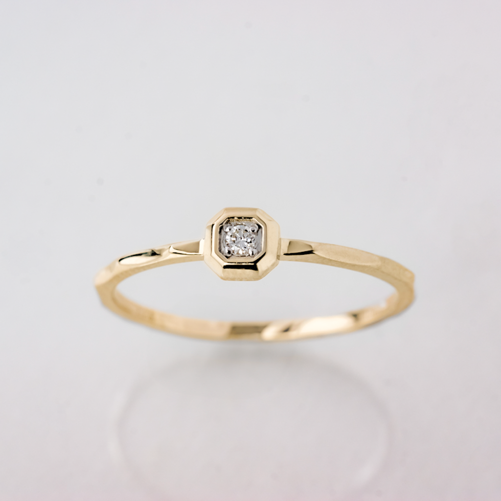 K10 ダイヤモンド リング 四角形