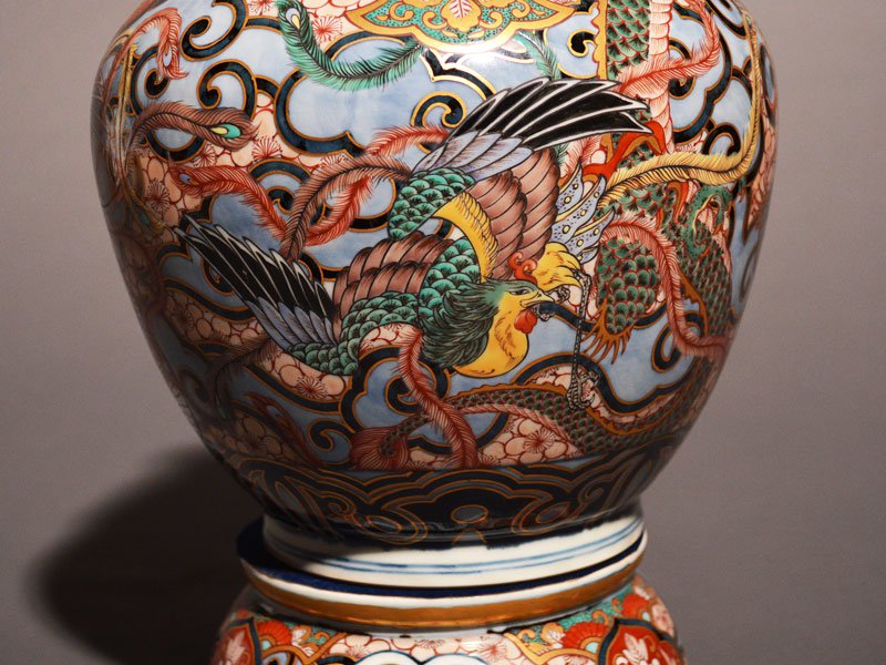 エンエン 7175其泉 沈香壺 琳派古伊万里 賞美堂其泉窯 染錦金彩琳派図