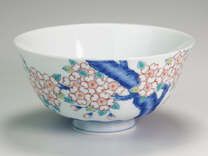 有田焼】夫婦茶碗 染錦吉祥桜図