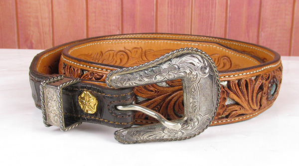 FUNNY 窪田クラフト ベルト 34インチ ハーマンオーク ターコイズクボタ