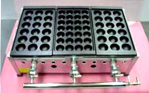 業務用たこ焼き器 縁高・鉄28穴or大18穴x3連 地元大阪製造