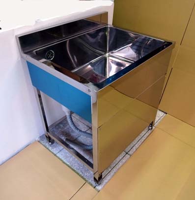 1槽シンク（業務用1槽流し台） 750x600x高さ（800+90）