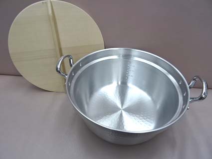 アルミ 段付鍋（料理鍋） キング 打出 木蓋付 ナカオ（中尾）