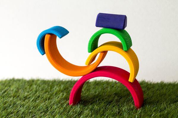 グリムス 虹色トンネル（アーチレインボー）大（6ピース）｜木の