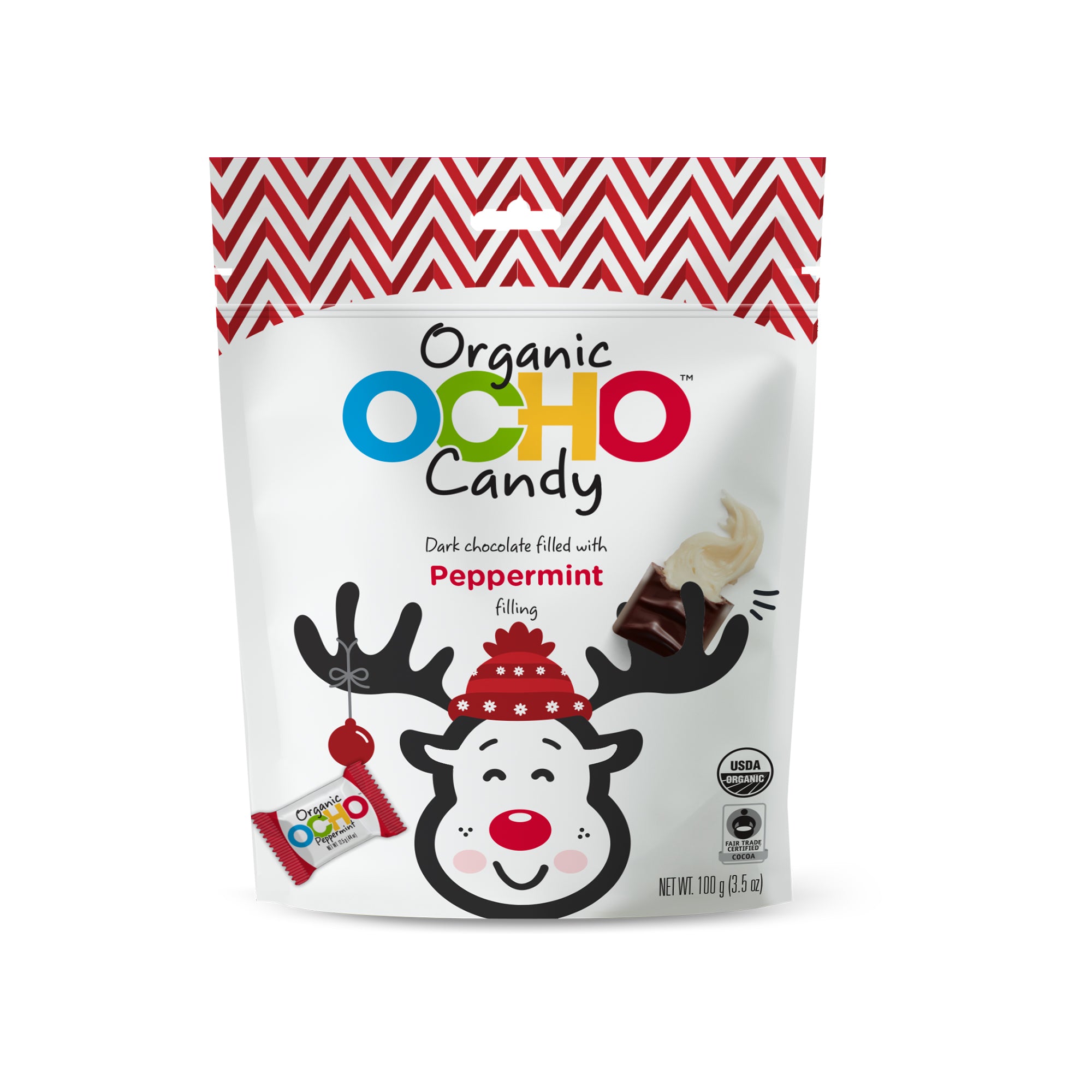 Organic Christmas Dark Chocolate Peppermint Minis Pouch - 50% off
