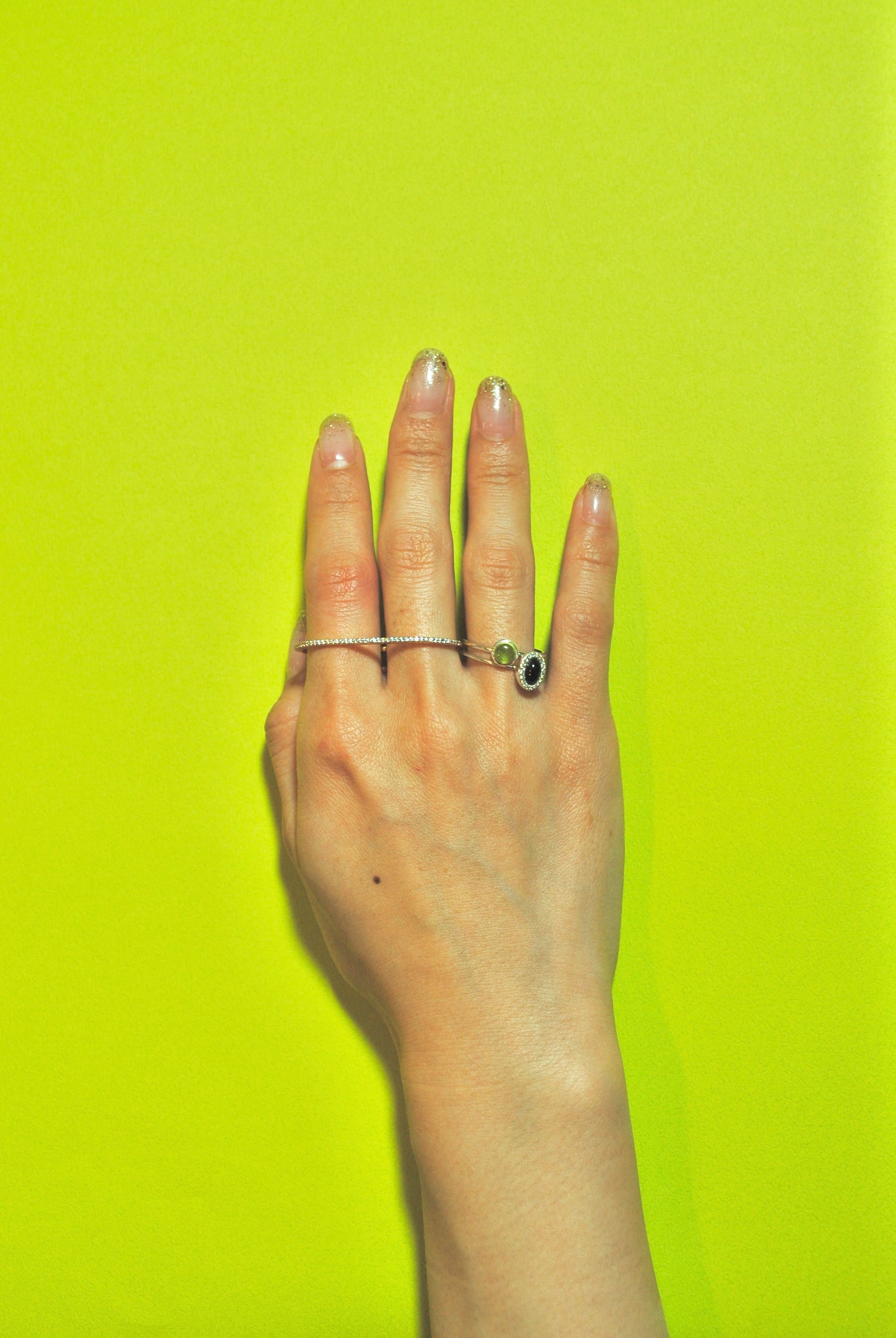 モアサナイト/gold）handwritten double finger ring – ödül