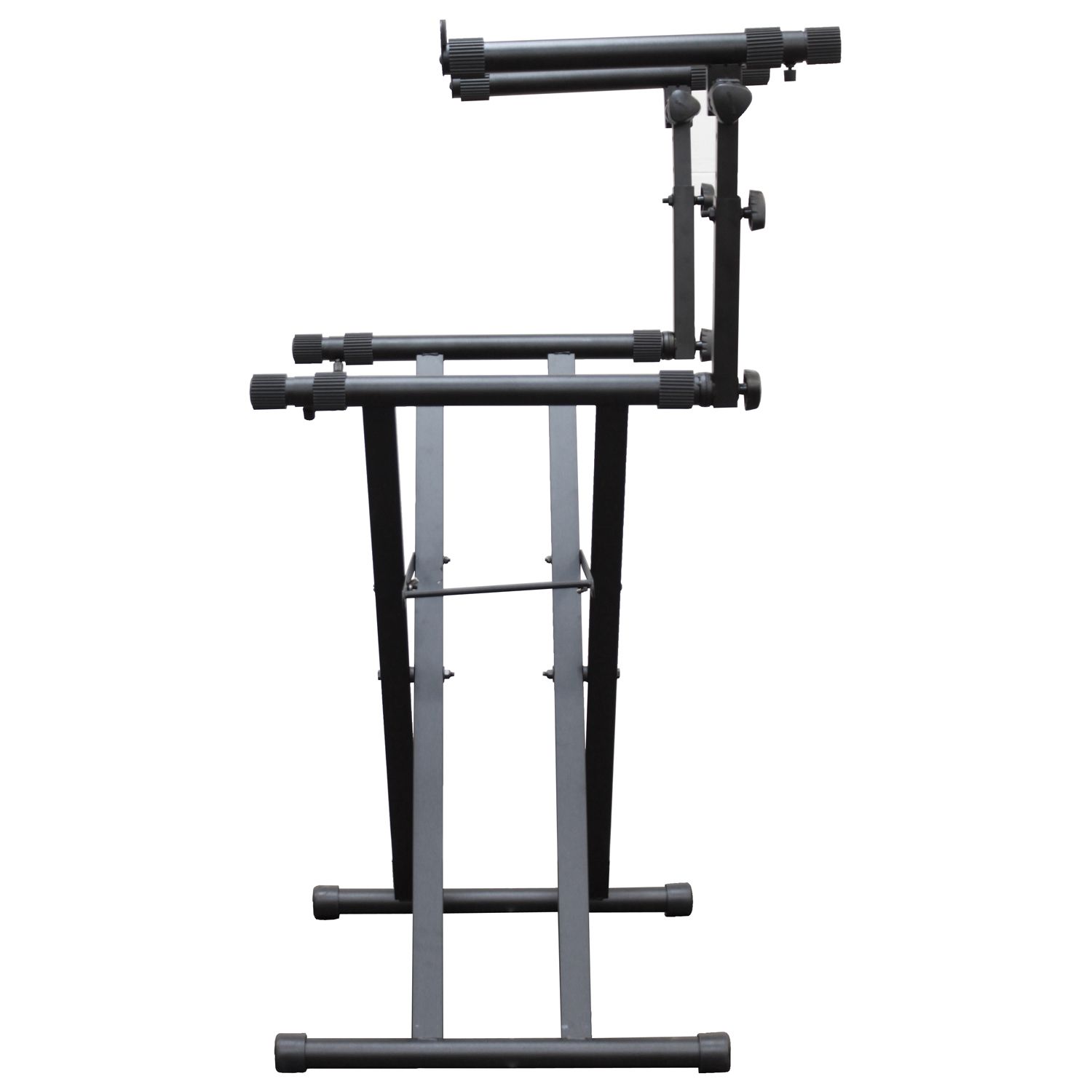 Black Heavy-Duty Two Tier X-Stand for DJ Coffins and Controller