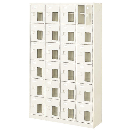 BST4-6HMXN 三島精器 4列6段24人用窓付シューズロッカー 中棚付 高さ