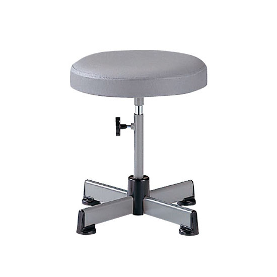 T-6 ノーリツイス 作業用チェア 座面ワイド4本樹脂固定脚 グレーレザー