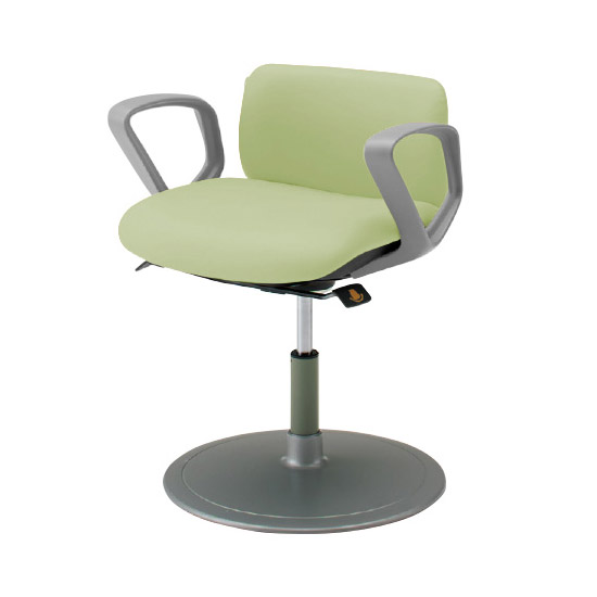 LT92AA-PB22 オカムラ 患者チェア 肘付 丸ベース 回転ロック ミント