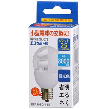 ECO de Q 12W E17型電球 10個セット電球形蛍光灯 E17 40