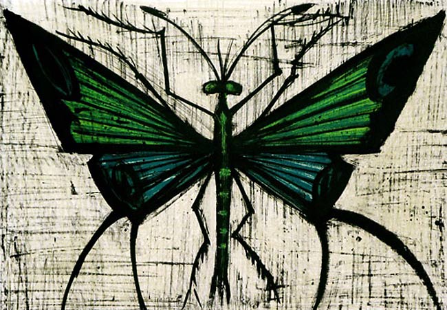 ベルナール・ビュッフェ 緑の蝶 | 絵画など美術品の販売と買取 | 東京