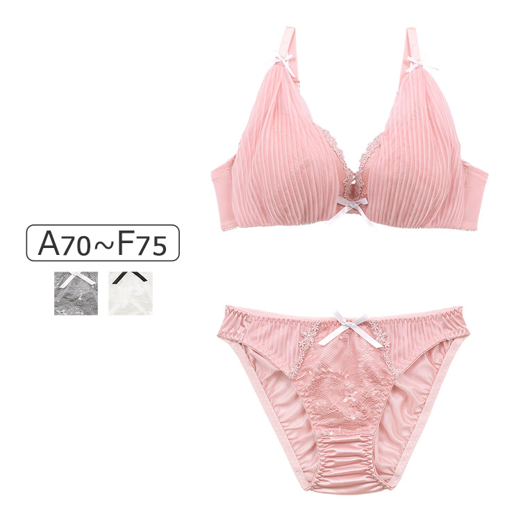 327336｜COCO Linge ガーリーチュールプリーツ ブラセット ABCDEF