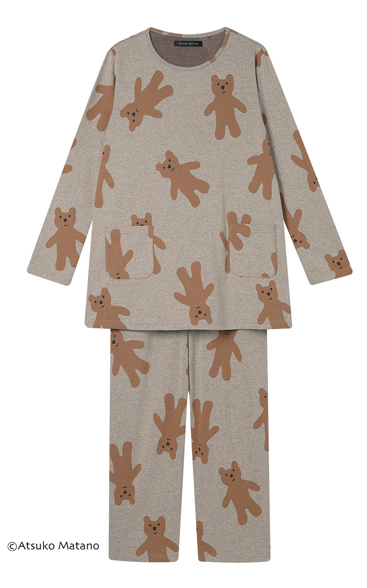 HDW510｜ワコール アツコマタノ パジャマ 上下セット 10分丈・10分袖 M