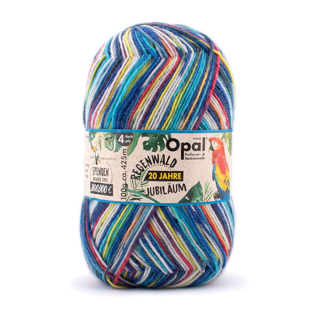 毛糸 Opal-オパール- レーゲンヴァルト20 4ply/4本撚り 1206.パロット