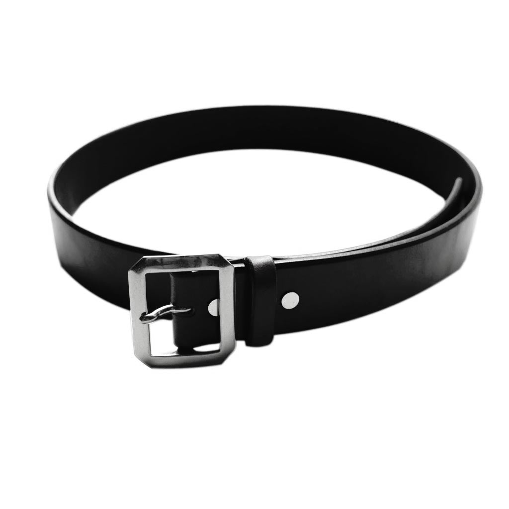 Inception Saddle Leather Garrison Belt (Black) - Okayama Denim