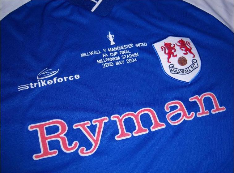 Millwall Cup Shirt football shirt 2003 - 2004. Sponsored by Ryman