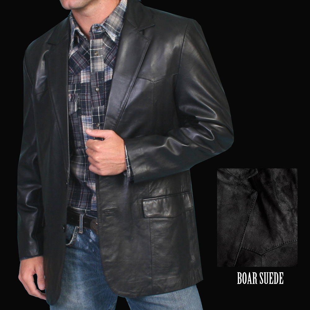 スカリー レザー ジャケット（ブラック・ボアースエード）40/Scully