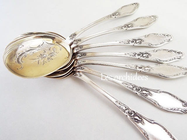 フランス アンティーク シルバー 純銀 ヴェルメイユ アイスクリーム