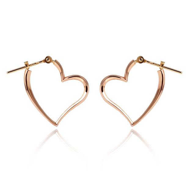 K18/Pt「ハートフープ」ピアス｜【オレフィーチェ】Orefice