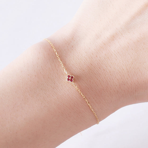 K18/Pt「ルビーミニピコクローバー」ブレスレット｜【オレフィーチェ