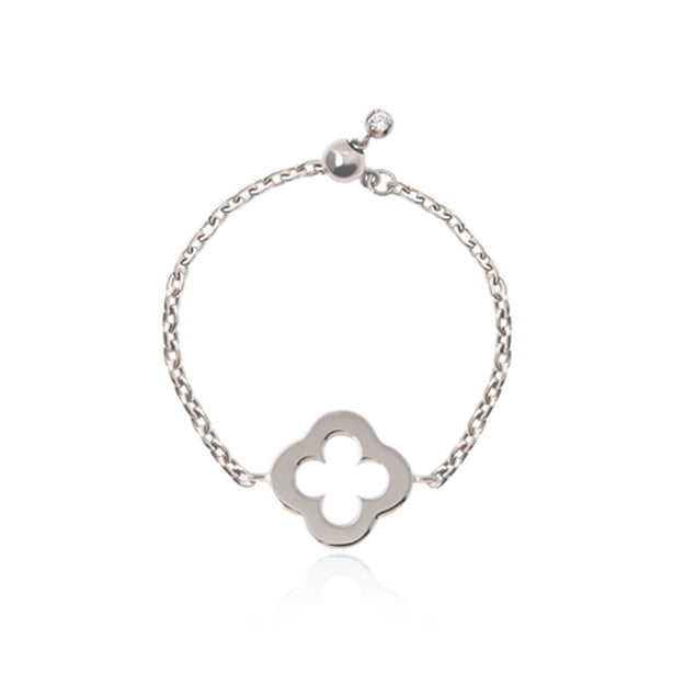 K18/Pt「アミ クローバー」チェーンリング｜【オレフィーチェ】Orefice