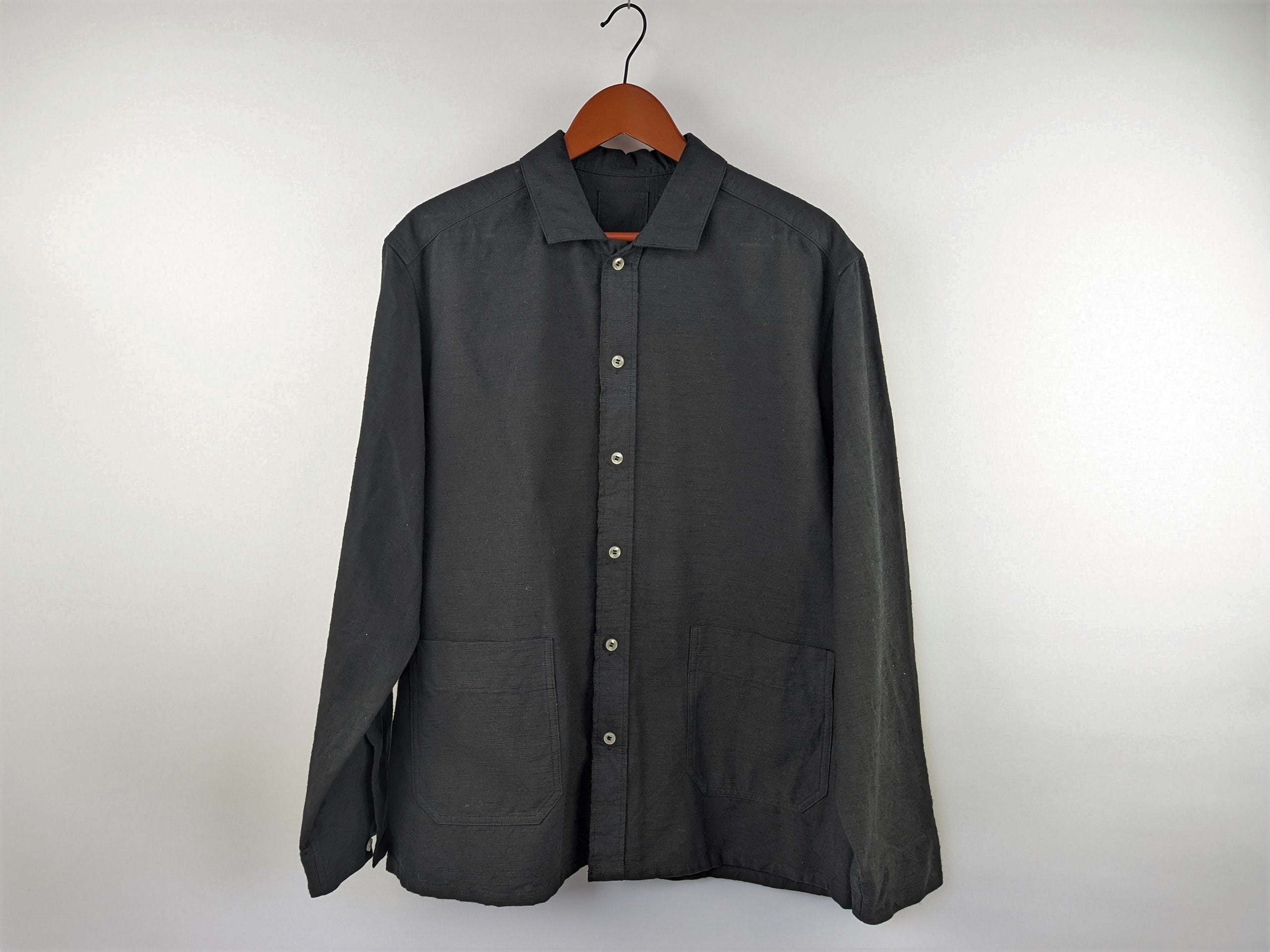 知多木綿 黒染め オープンカラーシャツジャケット カバーオール 名古屋