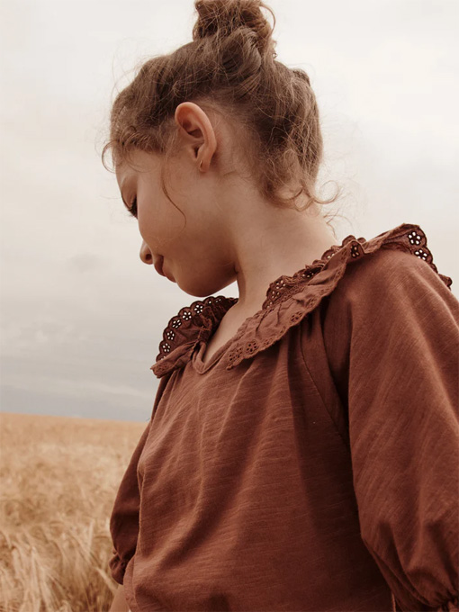 エミールエイダ emile et ida レース襟フレアTシャツ フランス子供服