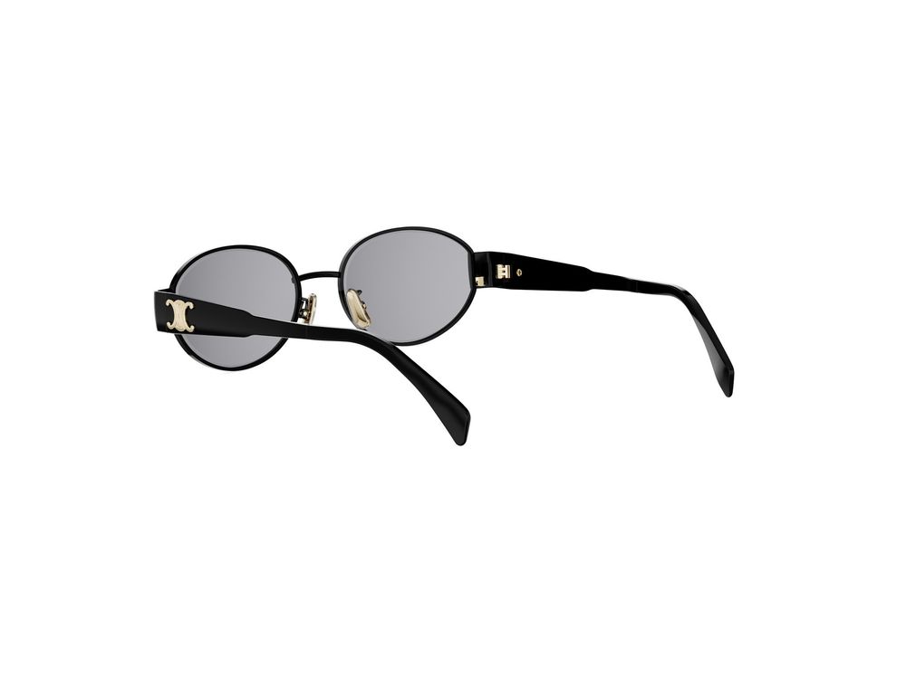Celine Metal Triomphe Cl40235u Women Black Oval Sunglasses