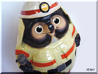 信楽焼オーダーメイドたぬき【18号消防士たぬき】置物の製作例