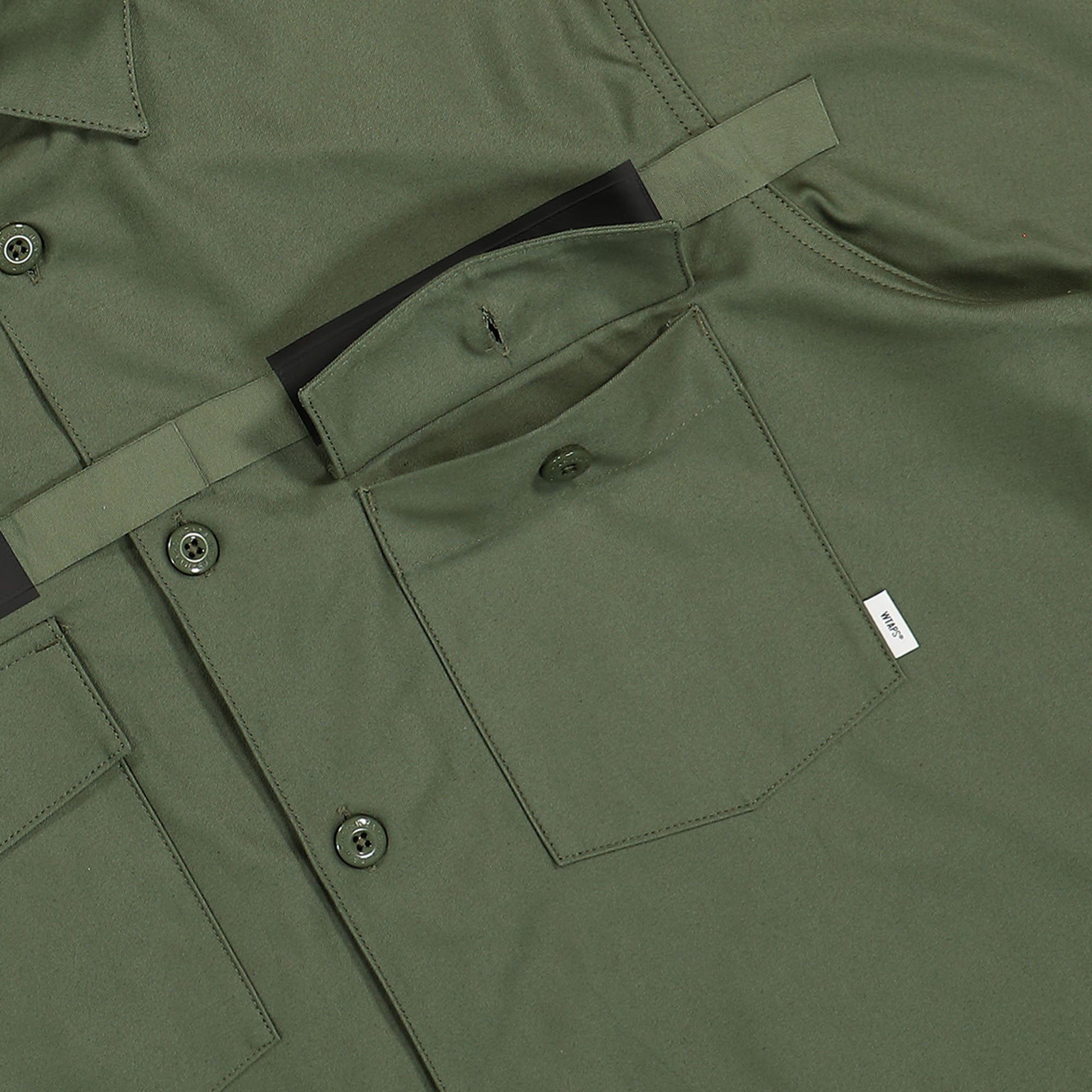 WTAPS CBW 01 / LS / Cotton. Satin. Identity 241CWDT-SHM02 / Olive