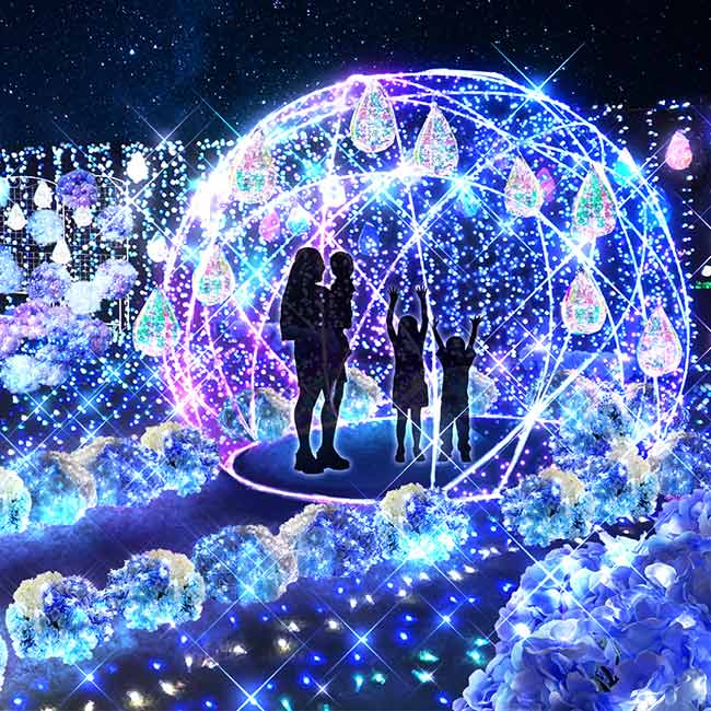 修善寺虹の郷「虹の郷サンクスイルミ2024」。幻想的なSL旅や、ダブル