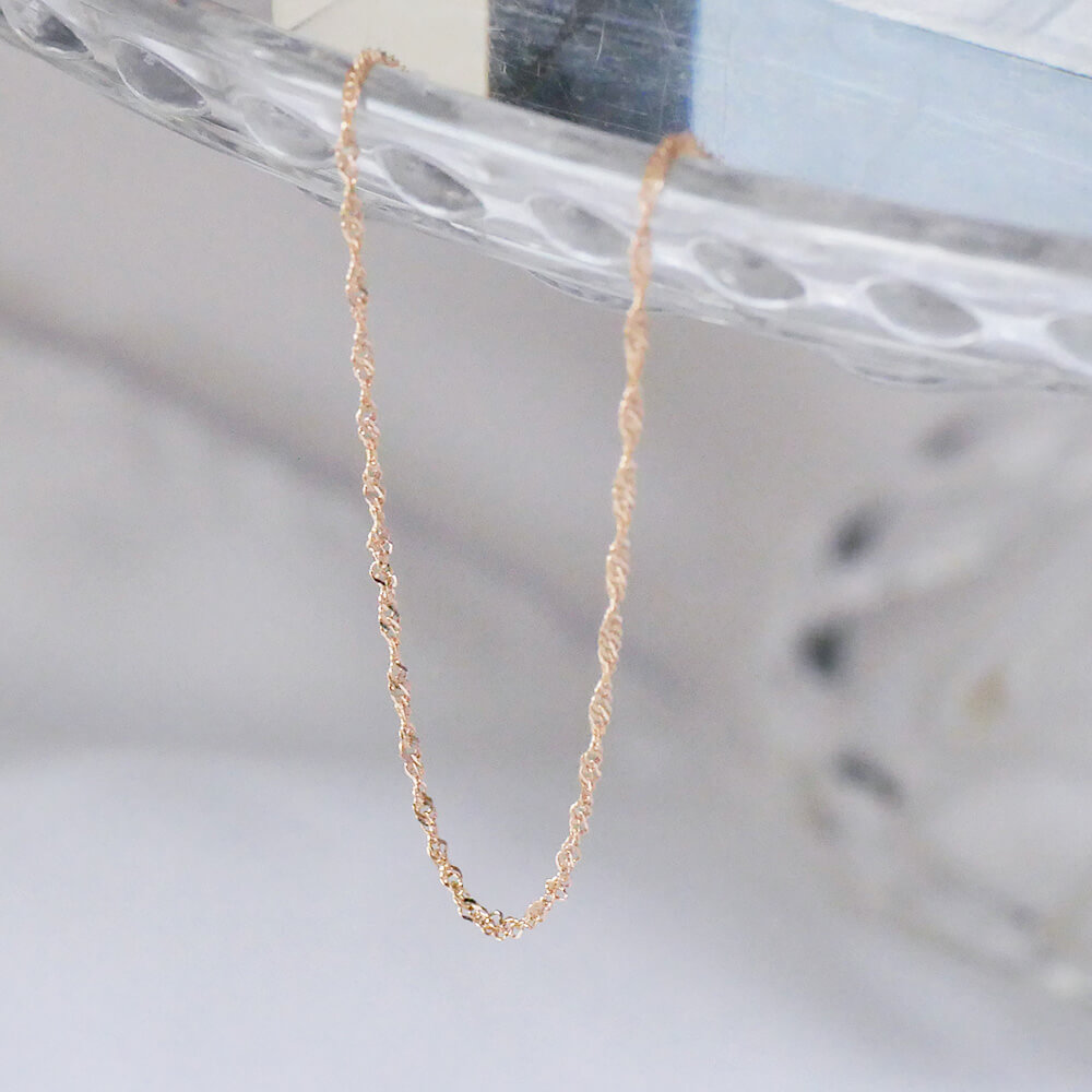 K18 スクリューチェーン 18金 40cm 45cm 50cm 55cm 60cm 太さ0.6mm