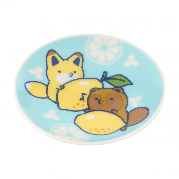 9cmプレート サマー タヌキとキツネ: キャラクター・バラエティ雑貨