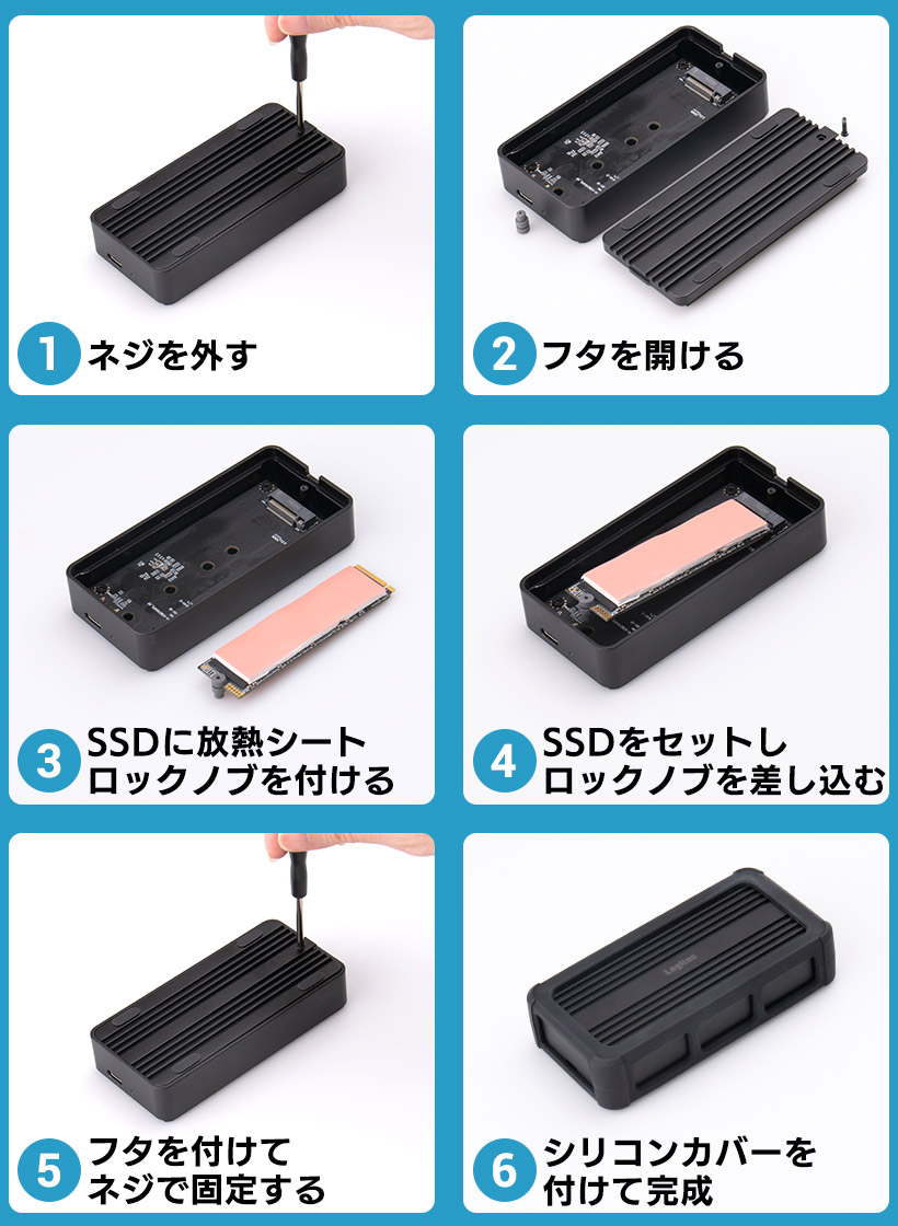 USB 4 M.2 NVMe ポータブル SSD 外付け ケース Type-C PCIe Gen3/Gen4