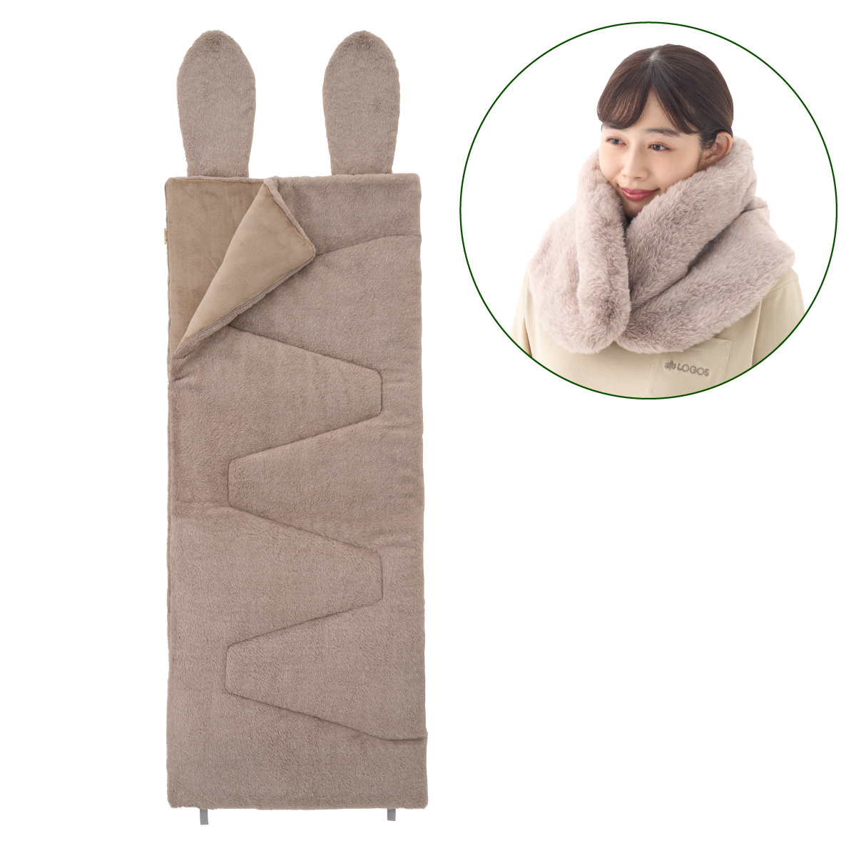 丸洗いラビットファータッチシュラフ・-2（うさみみ付）|ギア|寝具