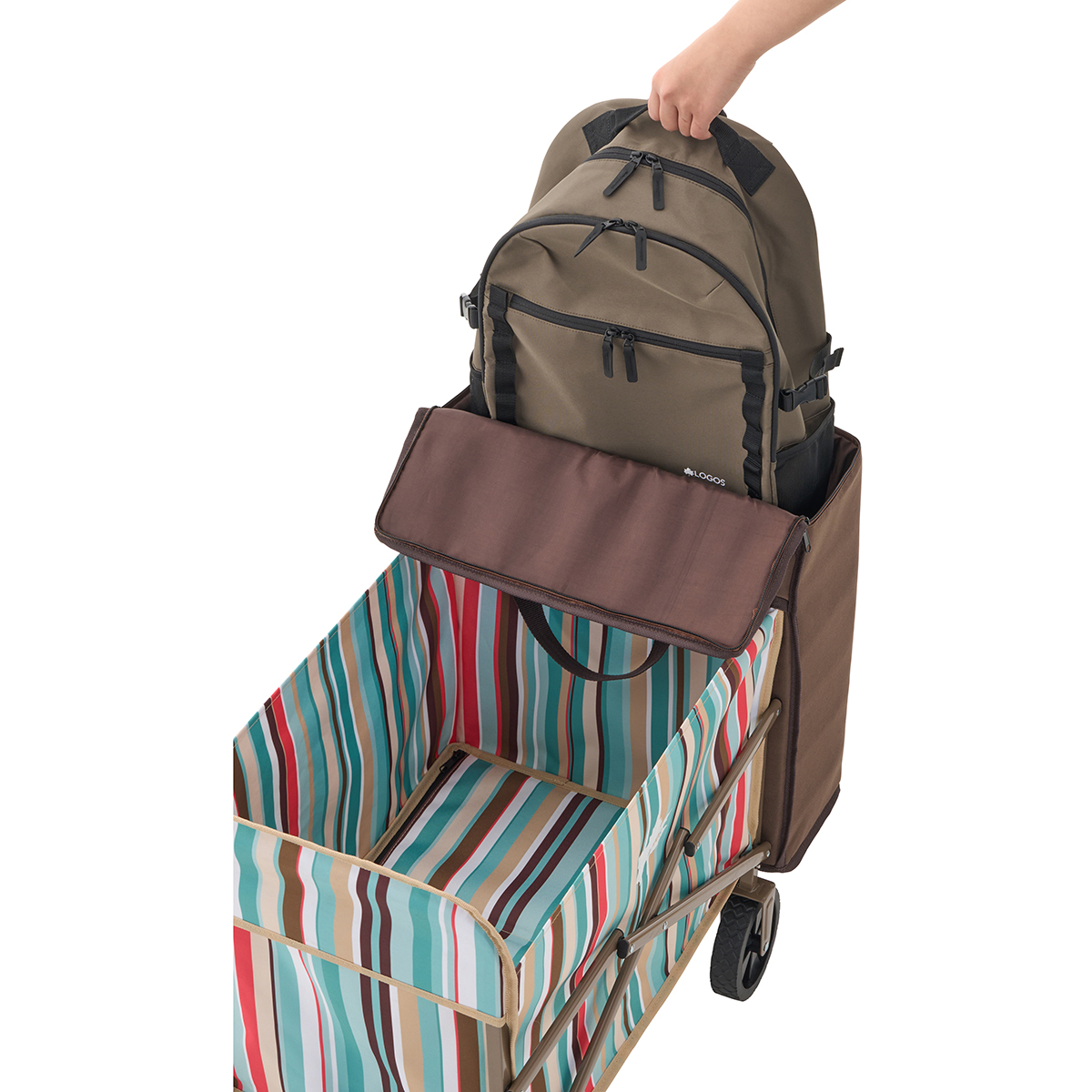 丸洗いバッグインキャリーカート（ブルーストライプ）|ギア|キャリー