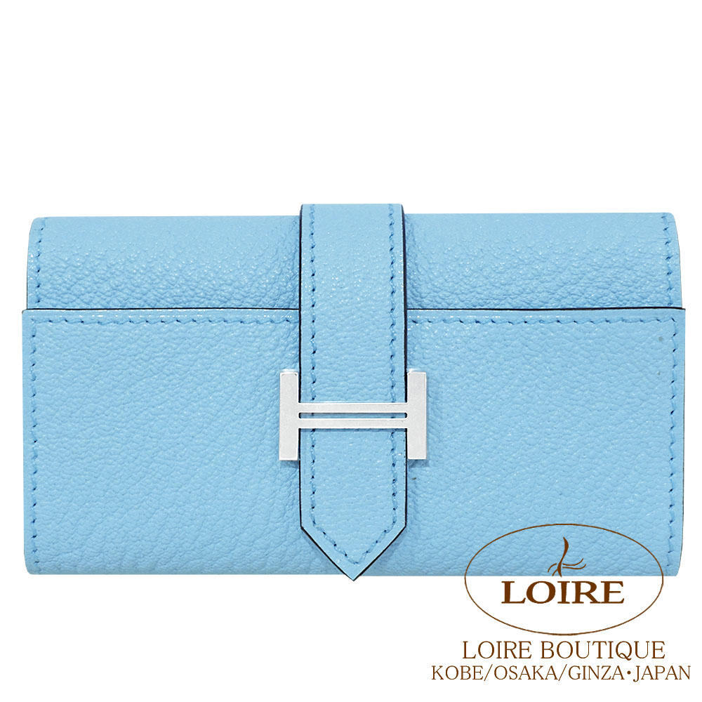 HERMES レザーキーケース6連 □J 青 ブルー ユニセックス HERMES（エルメス） （新品・未使用品）エルメス ベアン 6連 キー