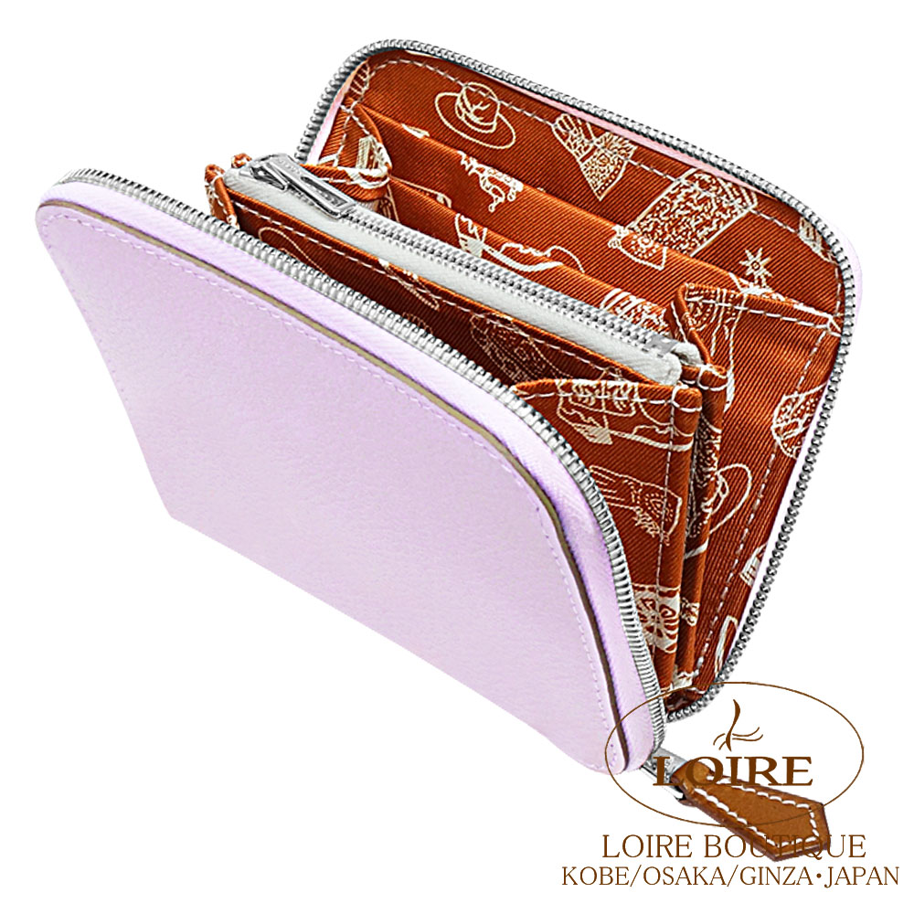 【最高級美品】エルメス アザップコンパクト シルクイン ピンク 年末特価 HERMES（エルメス） 【カラー限定特価】HERMES 二つ折り財布 アザップ
