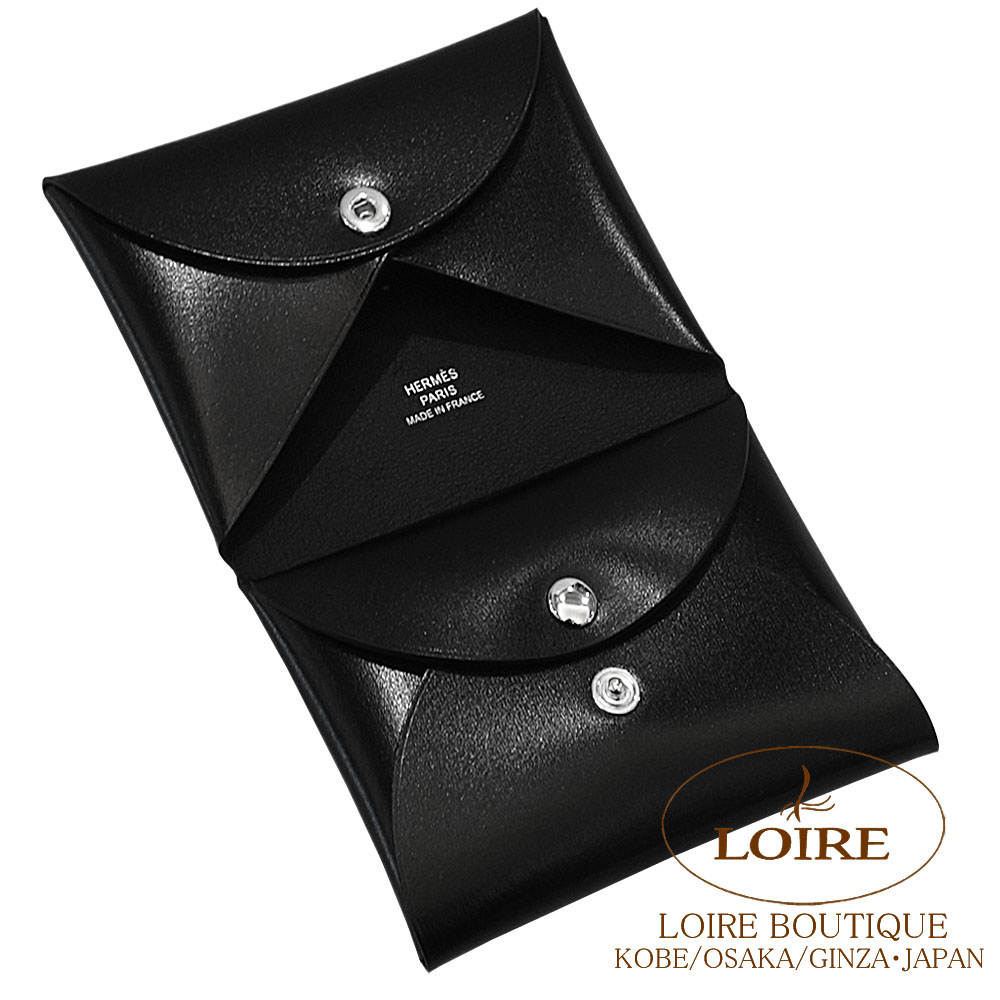 エルメス カルヴィデュオ ボックスカーフ エルメス<br>カルヴィ デュオ <br>コインケース付きカードケース <br