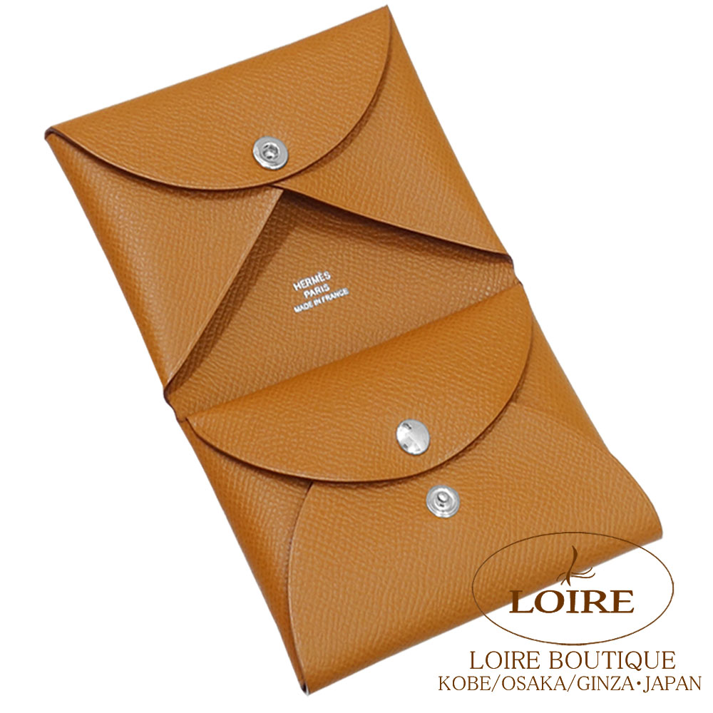 エルメス　カルヴィデュオ エルメス カルヴィ デュオ ブラック ヴォーエプソン シルバー金具