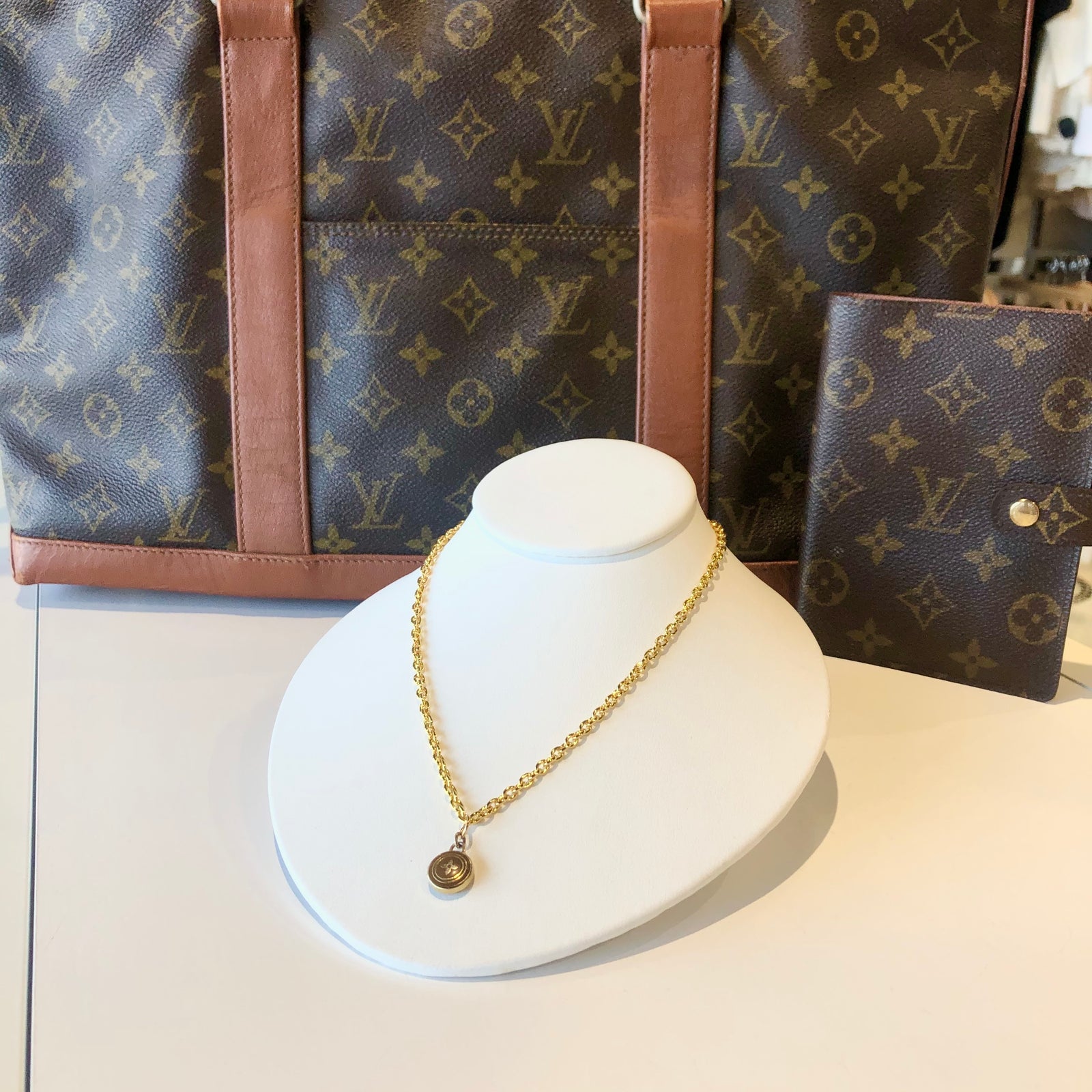 Repurposed Louis Vuitton Pendant Necklace - Authentic Rework