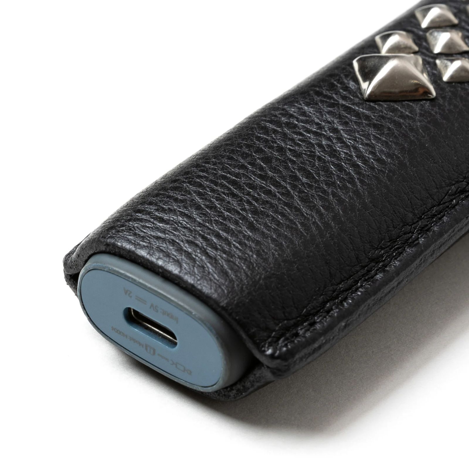 CALEE - STUDS LEATHER IQOS CASE (BLACK/BLACK) / スタッズ レザー