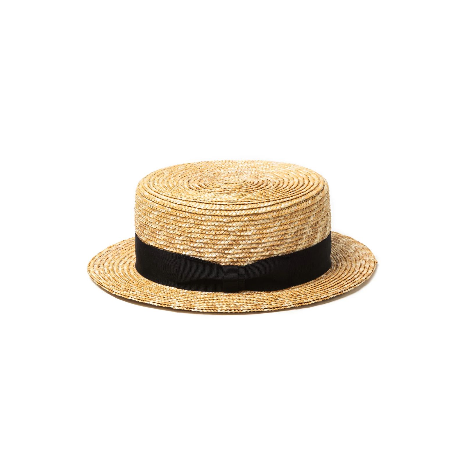 CALEE - STRAW BOATER HAT (BEIGE) / オリジナル カンカン帽 | LOOPHOLE