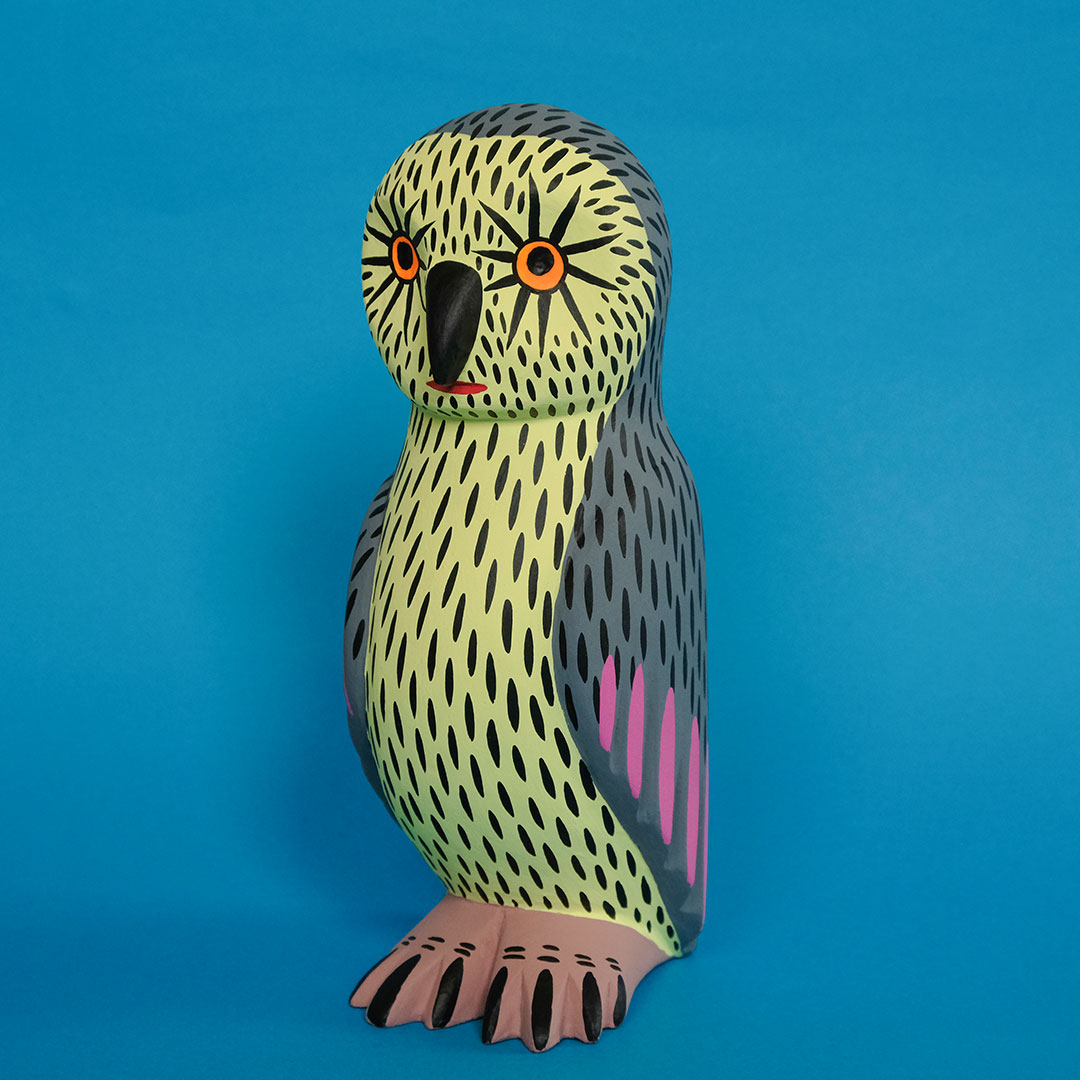 フクロウ（イサイーアス ヒメネス）- LABRAVA [メキシコ 民芸 フォーク