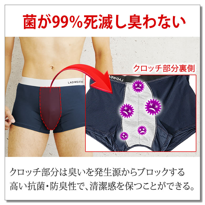 ボクサーパンツ メンズ 4枚セット [ 汗が臭わない極楽パンツ 抗菌防臭