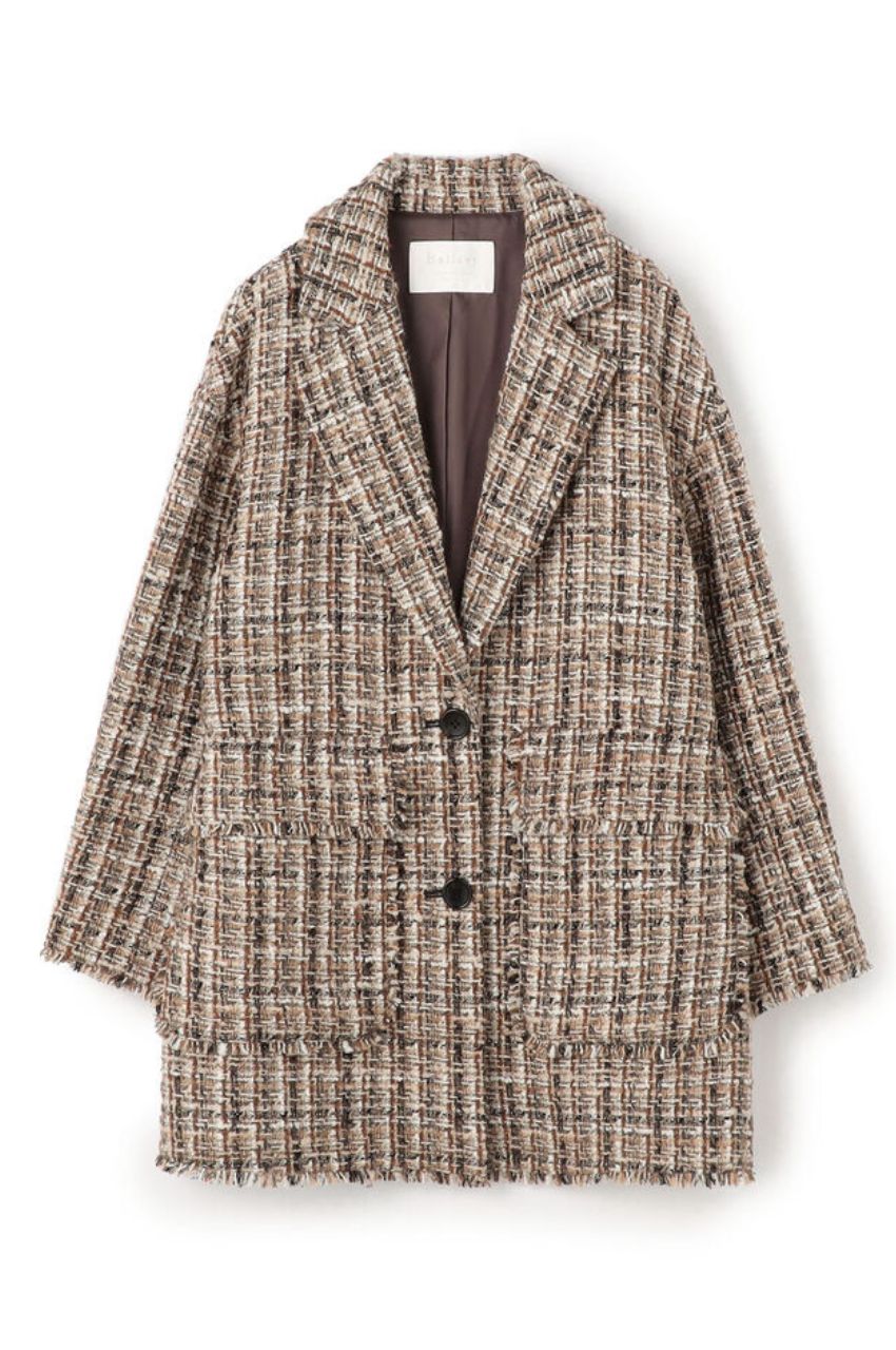 TOMORROWLAND - ラメミックスツイード テーラーカラージャコット