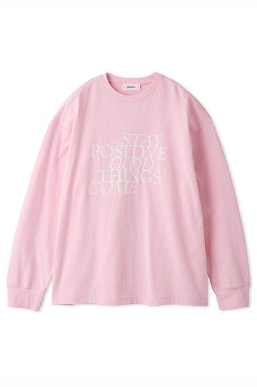 Mila Owen - グラフィックロンT (ピンク) 綿 / 長袖 / フロント