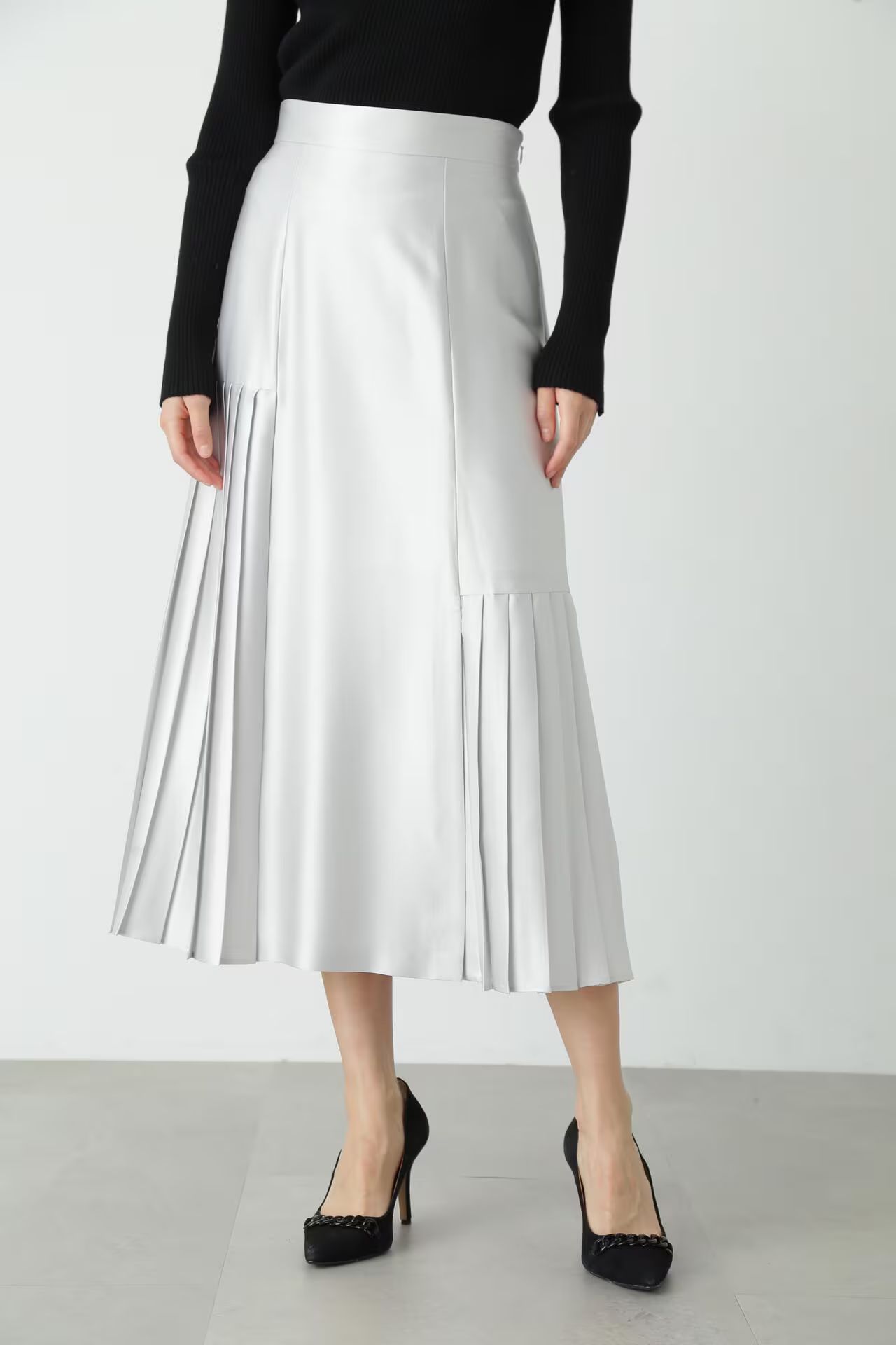 PINKY&DIANNE - アシンメトリープリーツスカート（グレー