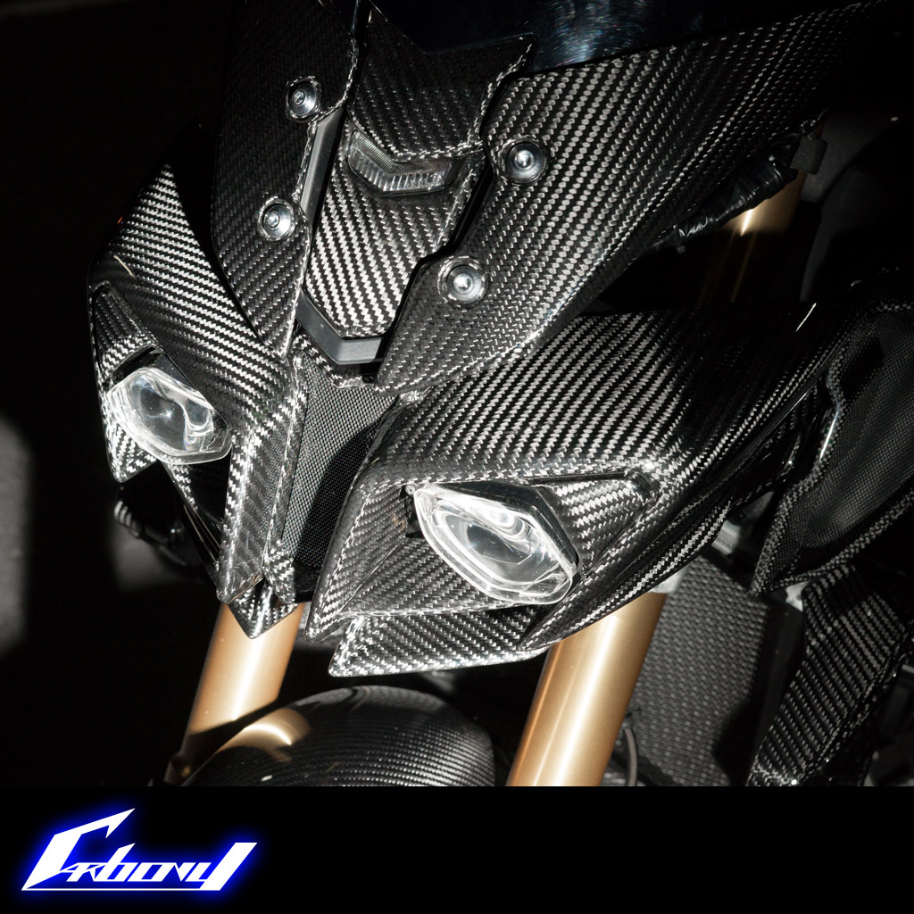 カーボニー MT-10 16-年用 ドライカーボン ヘッドライトカバー YA-MT10